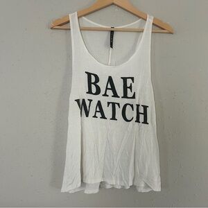 🦋Triumph Bae Watch White Tank Top Casual Summer Lightweight Beach Vacation Small